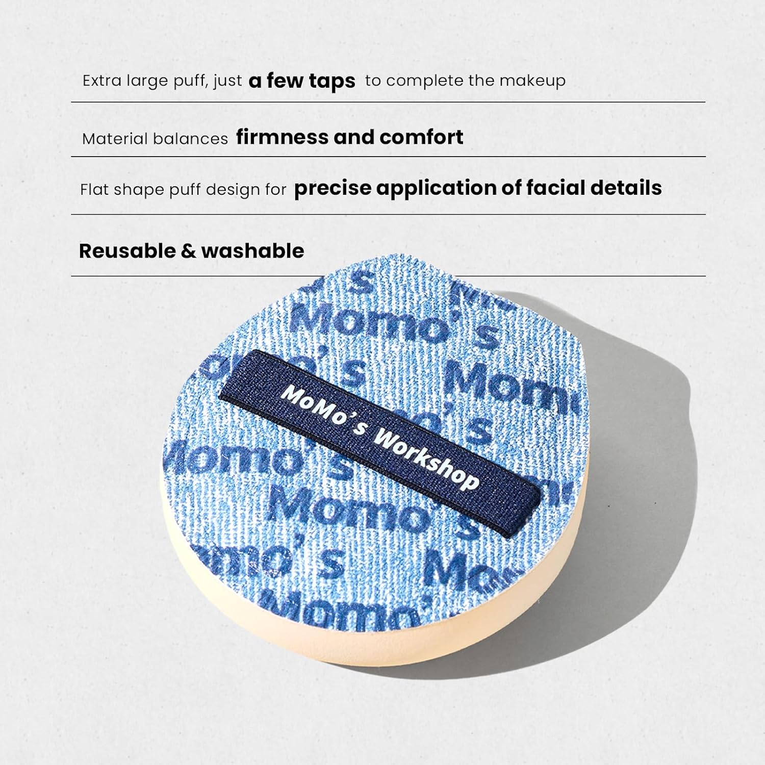 Blue Denim Makeup Sponges,Super Soft Blenders for Liquid Foundation, Dual Design (Egg + Flat Edge), Natural Skin-Like Finish, Makeup Puffs for Blending,Travel Friendly,2pcs for Halloween Themed-BrightBean Baby