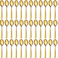 Pleafind 36Pcs Gold Dinner Spoons Set - 7.4 inch, Spoons Silverware, Stainless Steel Spoon, Mirror Polished Tablespoon, Gold Silverware Set for Home, Kitchen, Restaurant, Dishwasher Safe