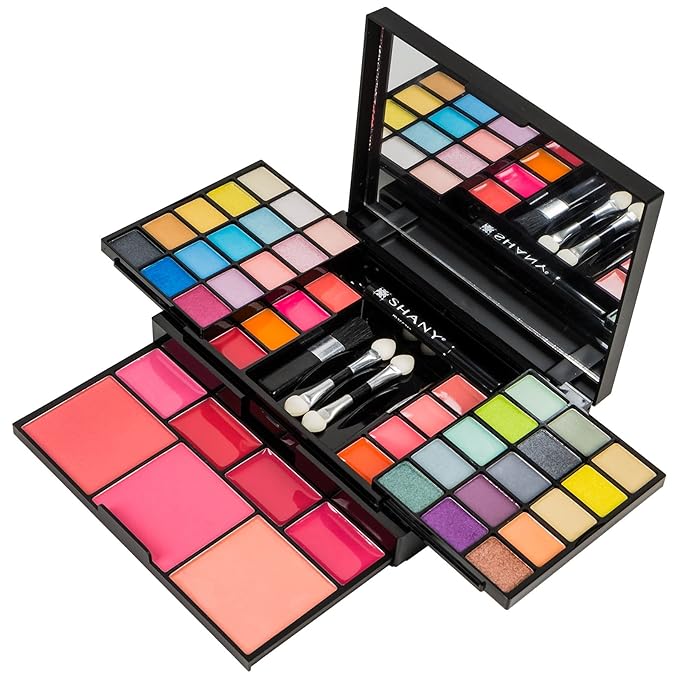 SHANY 'Fix Me Up' Makeup Kit - Compact Travel Makeup Portable Giftable Adult and Teen Makeup Set Eye Shadows, Lip Colors, Blushes, and Applicators-BrightBean Baby