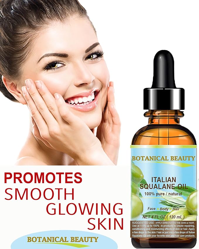 SQUALANE Italian Olive. 100% Pure Natural Undiluted Oil. 2 fl.oz- 60ml. 100% Ultra-Pure Moisturizer for Face, Skin, Body, Hair. Reliable 24/7 skincare protection-BrightBean Baby