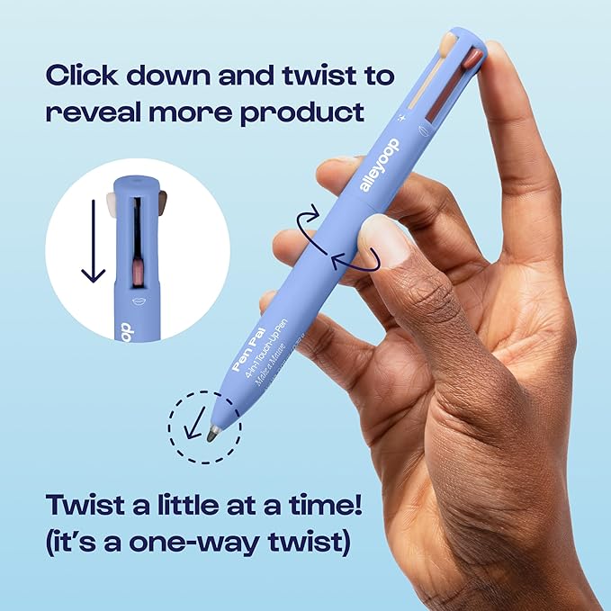 Alleyoop Pen Pal Touch-Up 4-in-1 Makeup Pen, Make A Mauve (Light - Medium) - Travel Make Up Set with Eyeliner, Brow Pencil, Highlighter & Lip Liner - High-Pigment Formula, Easy & Smooth Application-BrightBean Baby