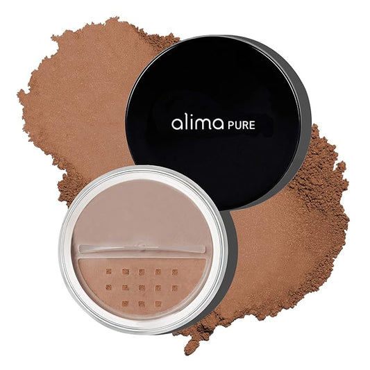 Alima Pure Matte Foundation Loose Mineral Powder Foundation Makeup, Loose Powder Makeup Oil Free Talc Free Powder, Natural Makeup Mineral Foundation Full Coverage Natural Foundation Powder .15 oz/4.5g-BrightBean Baby