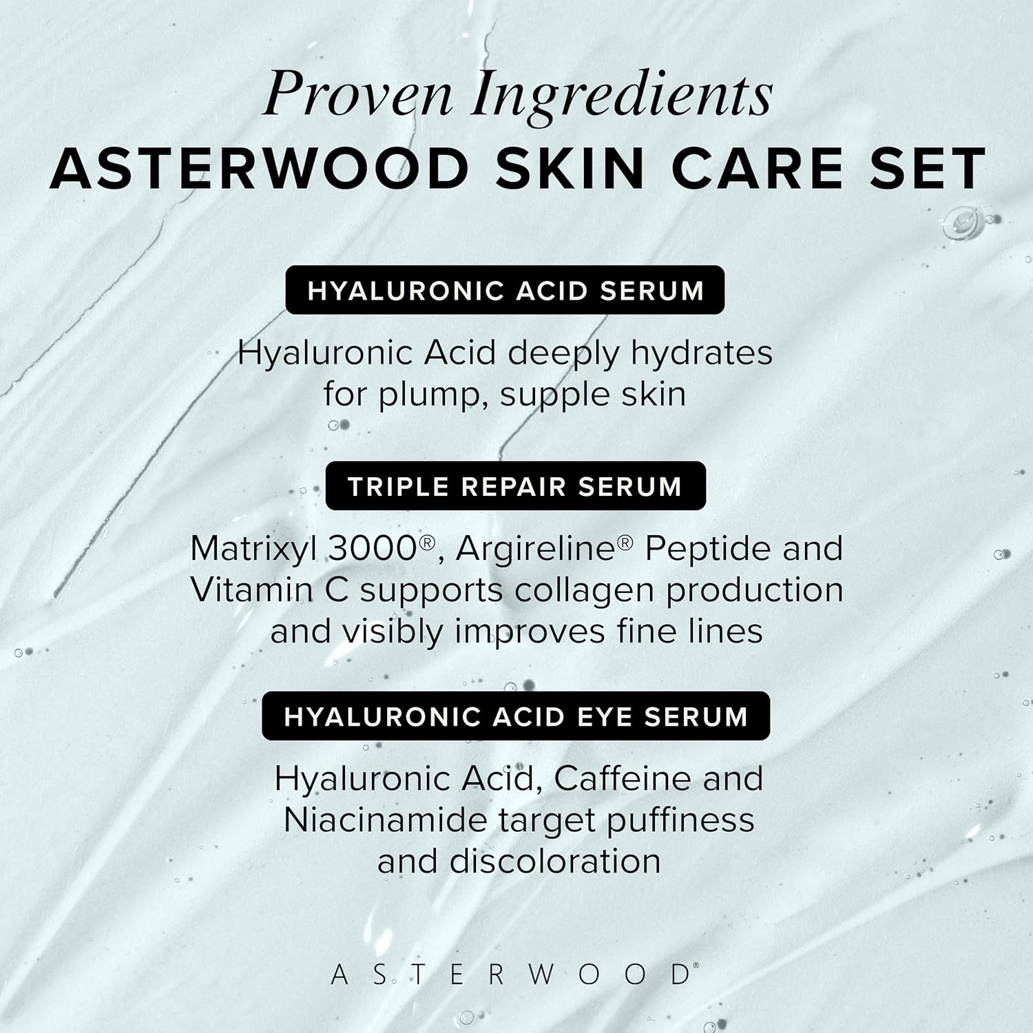 Asterwood Skin Care Set - with Hyaluronic Acid & Triple Repair Serums, Under Eye Serum - Skincare Essentials - Hydrating, Moisturzing, Anti-Aging - Fragrance-Free-BrightBean Baby