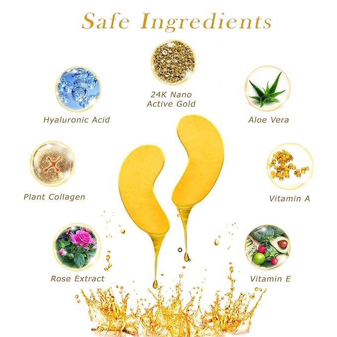 24K Gold Under Eye Patches Eye Masks For Dark Circles And Puffiness with anti-aging effect 20 pairs 40 pcs [medbeauty]-BrightBean Baby