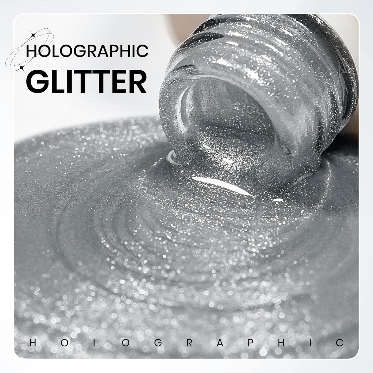 Silver Cat Eye Gel Polish, Magnetic Holographic Gel Nail Polish Glitter Shimmer Gel Polish with Magnet Soak Off U V Gel Salon DIY at Home, 0.5 OZ-BrightBean Baby