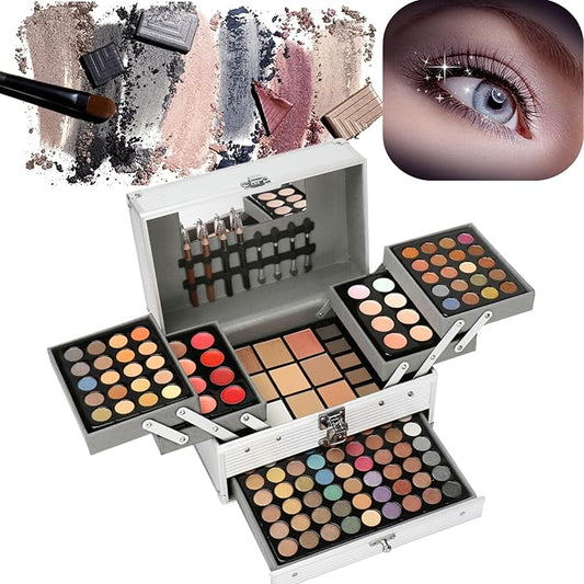 Professional 132 Colors All-in-one Makeup Palette Cosmetic Contouring Kit Combination with Eyeshadow, Cream Concealer, Eyebrow Powder, Lip Gloss Blusher and Pressed Powder-BrightBean Baby