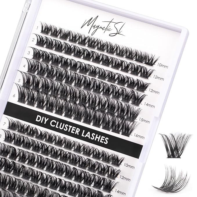 Lash Clusters 144 Pcs Individual Lashes Clusters Eyelash Extensions False Eyelashes DIY Lash Extension Reusable False Eyelashes Natural Look Mix 10-16mm C D Curl-DM27-BrightBean Baby