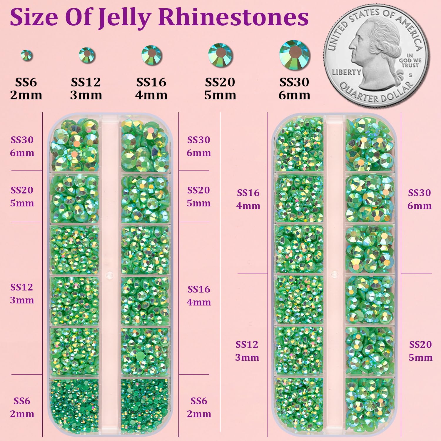 Resin Jelly Rhinestones for Crafting with B7000 Jewelry Glue, 2 Boxes Dark Green AB Flatback Crystals with 3Pcs 10ml Glue, Bedazzling Non Hotfix Gems for DIY Tumblers Clothing Shoes Manicure-BrightBean Baby