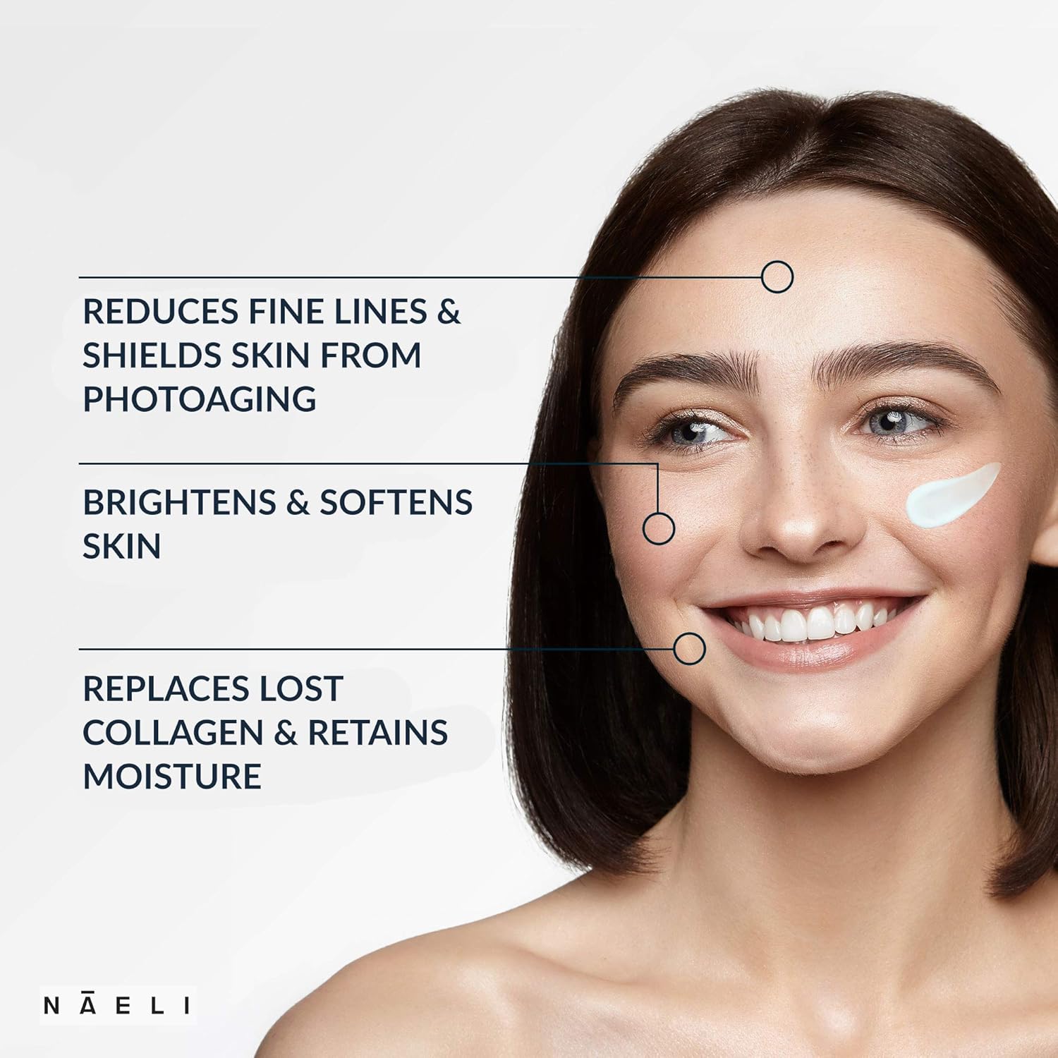 NAELI Face Moisturizer with SPF 30, Anti Aging Collagen & Peptide Cream, Reduces Wrinkles - Lightweight Skin Hydration with Hyaluronic Acid, Paraben Free & Non-Comedogenic Sunscreen, 3.4 oz-BrightBean Baby