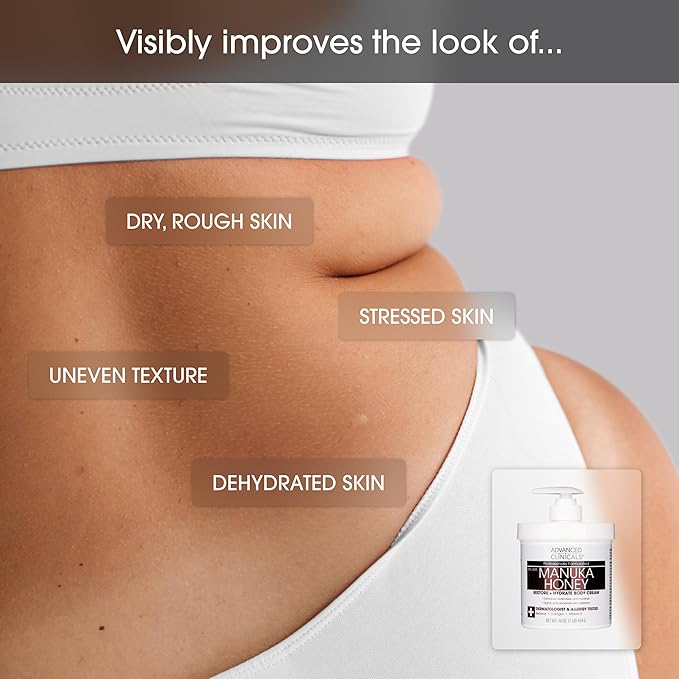 Advanced Clinicals Vitamin C Brightening Cream + Manuka Honey Body Lotion & Face Moisturizer 2pc Skincare Set For Women & Men | Body Butter Creams Help Reduce Appearance Of Dark Spots & Dry Skin, 2pc-BrightBean Baby