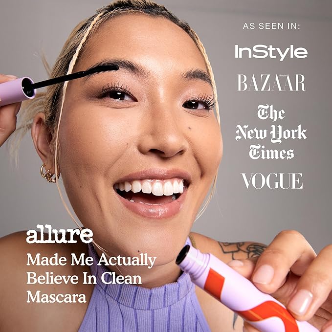 Tower 28 MakeWaves Mascara - Volumizing and Lash Lengthening Water-Resistant Mascara - No Clumping or Flaking - for Sensitive Eyes – Jet Black-BrightBean Baby