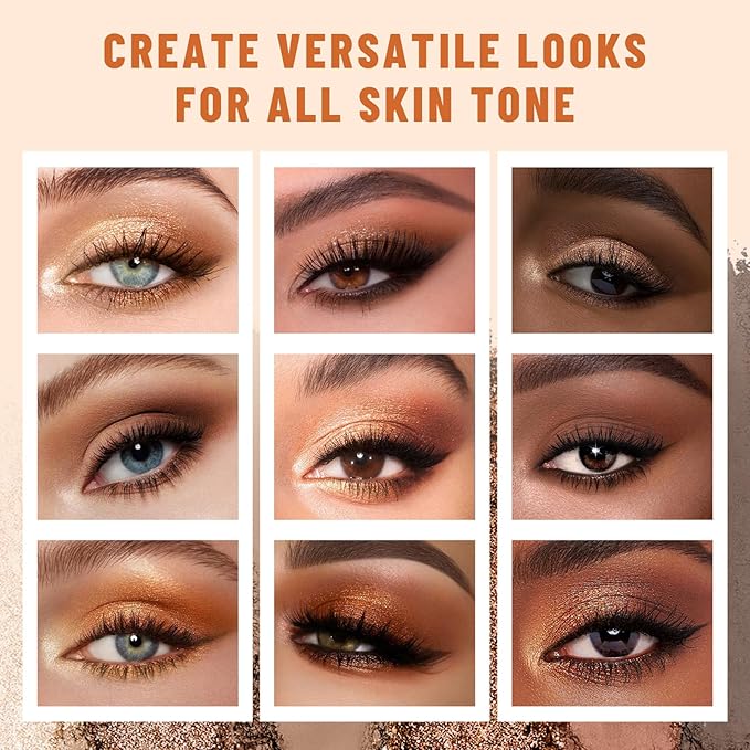 6 Colors Mini Naked Eyeshadow Makeup Palette Caramel & Bronzed Neutral Tone Eye Shadow Matte & Shimmer Nude Make Up Pallet with Mirror Blendable Highly Pigmented Travel Size Gift Kit 05-BrightBean Baby