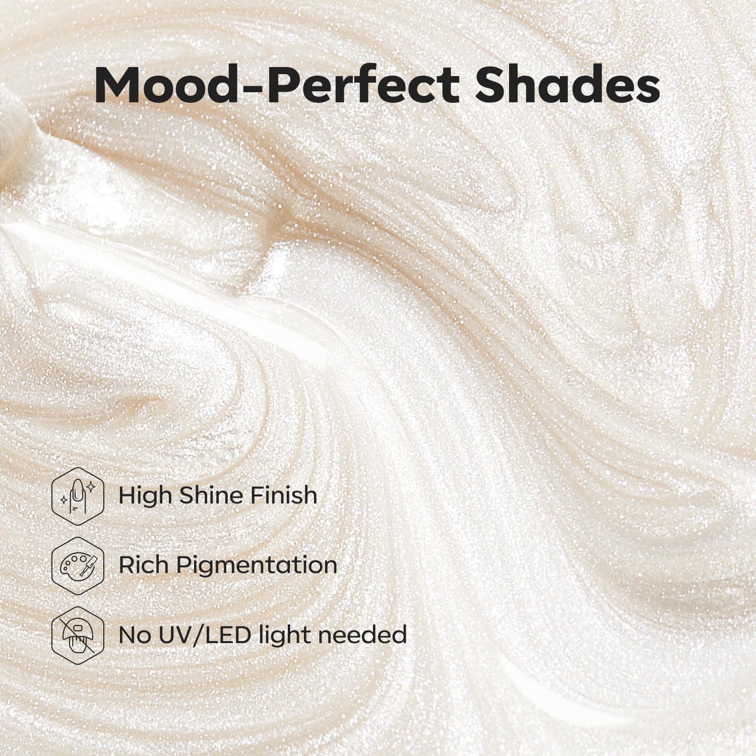 modelones Pearl White Nail Polish, Shimmer Glitter White 15 ml Quick Dry Nail Lacquer Strengthener Long Last Shine Fingernail Toe Nail Art DIY Home Travel Manicure Gift for Women Girls 0.5 Fl Oz-BrightBean Baby