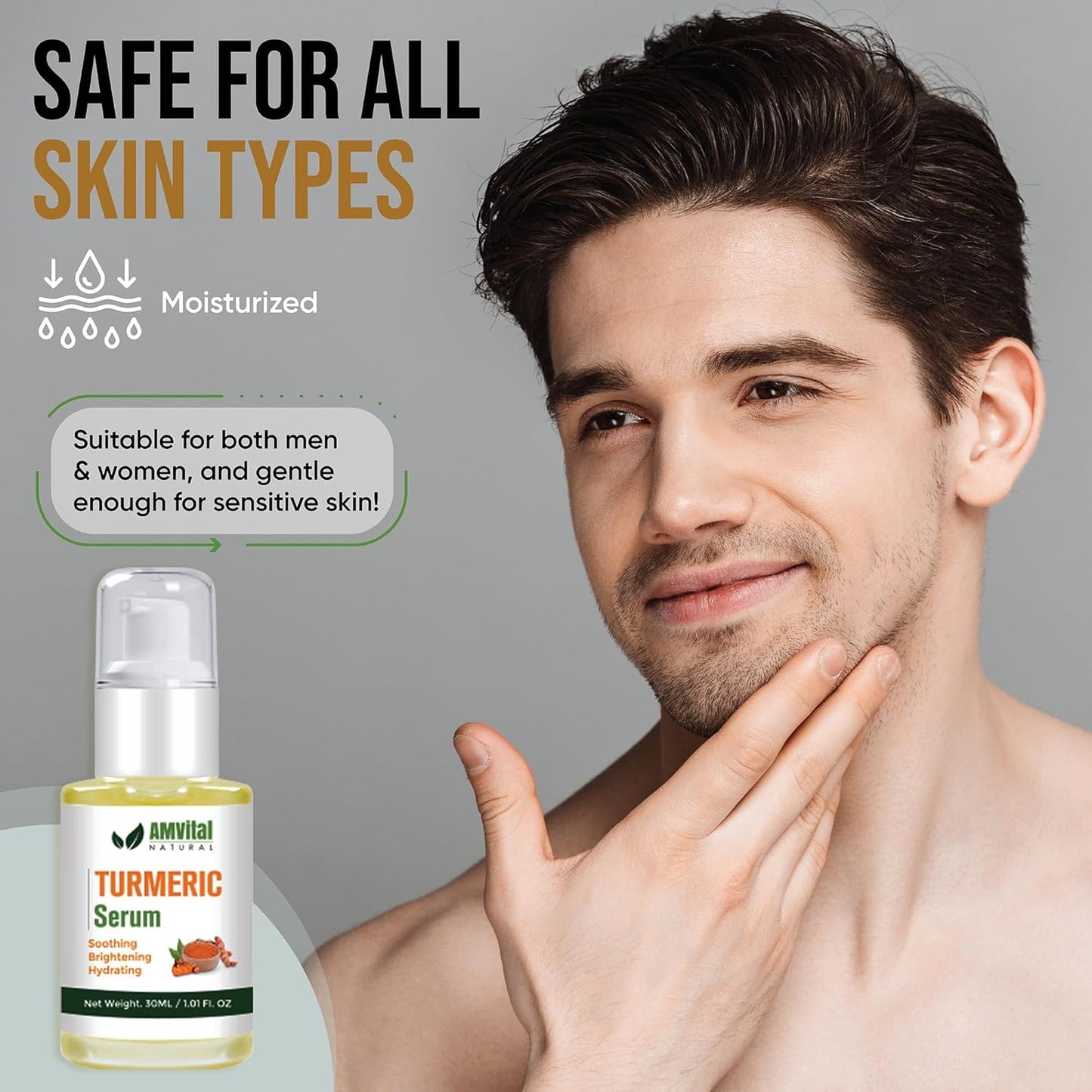 Turmeric Face Serum – Hydrating Facial Serum for Dark Spots, Uneven Skin Tone & Radiant Complexion-BrightBean Baby