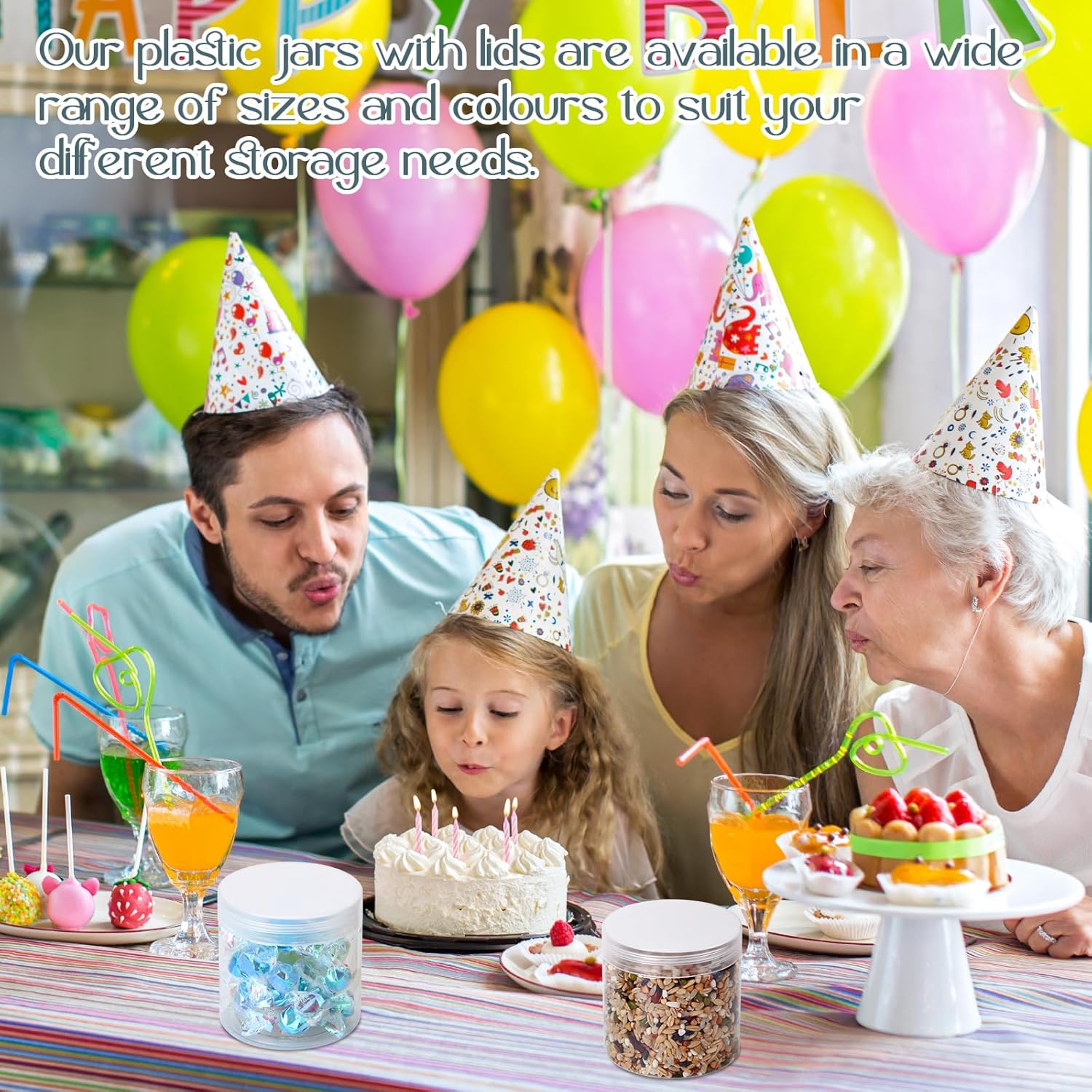 SATINIOR 100 Pcs Plastic Jars with Lids Small Containers Lids Wide Mouth Small Plastic Containers for Lotion Cream Rhinestones Body Butters Travel Storage(8 oz, Clear)-BrightBean Baby