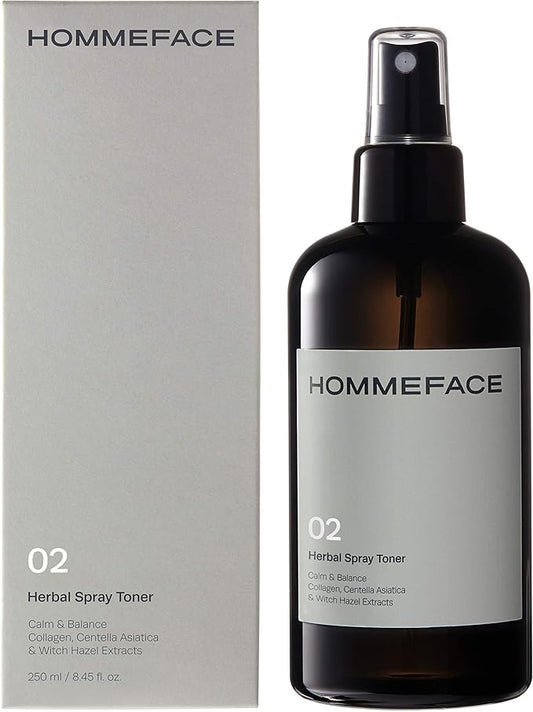 HOMMEFACE Men’s Herbal Spray Face Toner, 8.45 fl. oz. - Alcohol-Free, Hydrating and Balancing Facial Mist with Witch Hazel, CICA Extract, Anti Aging, Aftershaving, for All Skin Types-BrightBean Baby