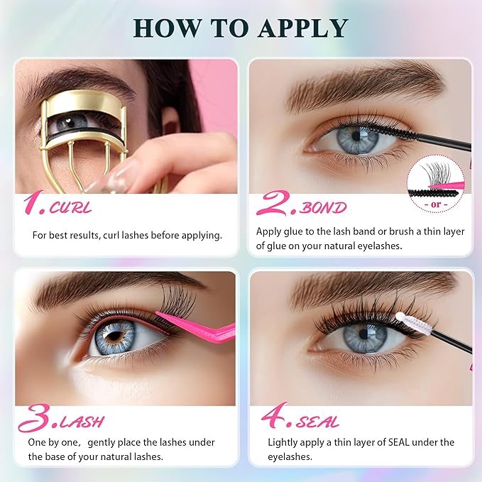 Foxy Beauty Wispy Lash Clusters - 536Pcs Natural 8-16MM EyeLash Clusters 30D 40D & Foxy Lashes For Natural Look D Curl Lash Clusters For DIY Lashes At Home-BrightBean Baby