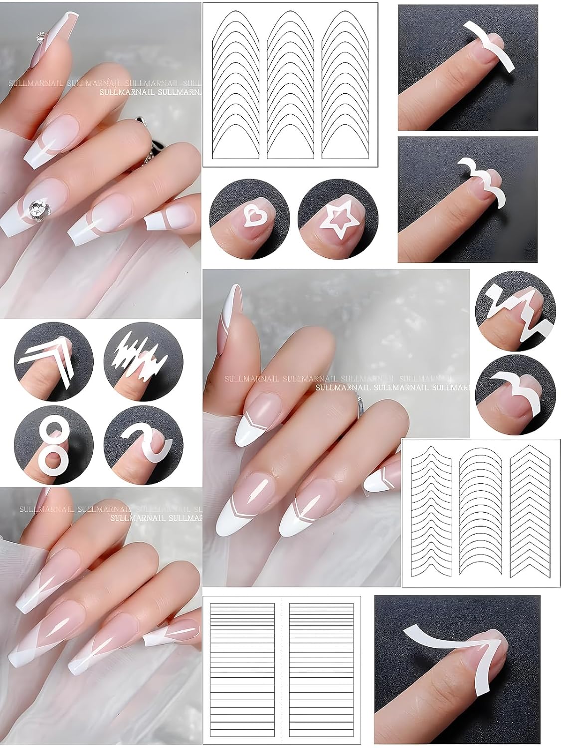 French Tip Nail Stamp Kit – Complete French Nail Art Set with Nail Guide Stickers, Nail Art Brush and Dual Head Silicone Stamper | Perfect for DIY Nail Designs-BrightBean Baby