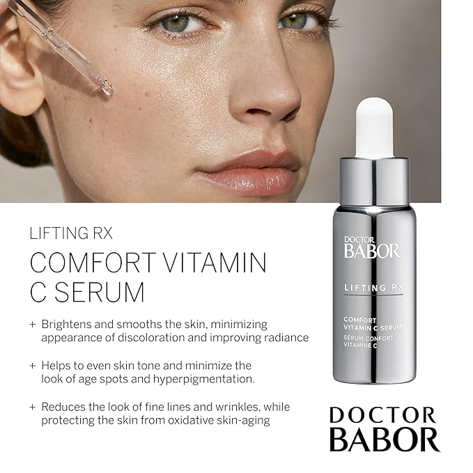 DOCTOR BABOR Lifting RX Comfort Vitamin C Serum, Infused with Hyaluronic Acid to Hydrate & Plump, Even Skin Tone, Reduces Fine Lines & Wrinkles, 20 ml-BrightBean Baby
