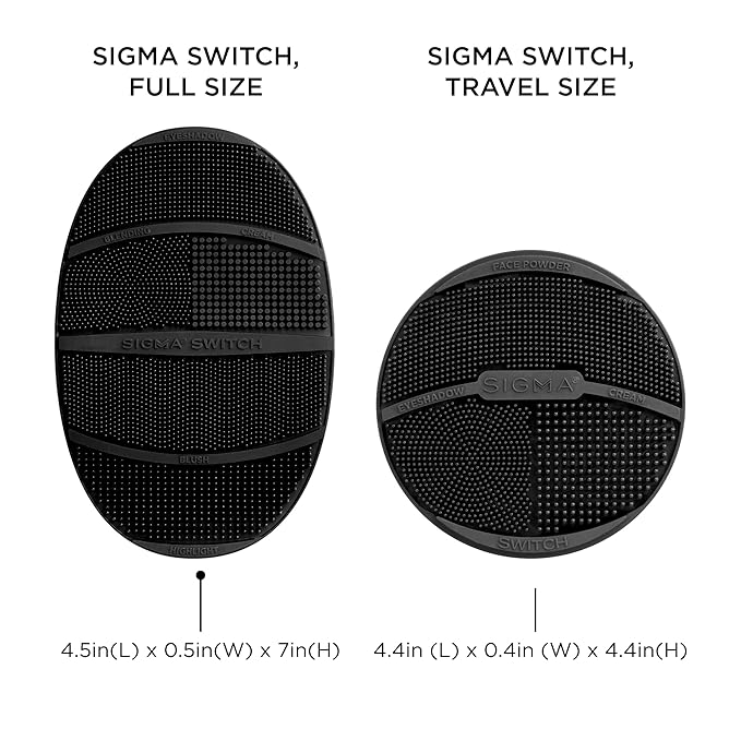 Sigma Switch by Sigma Beauty – Silicone Makeup Brush Cleaner for Switching Shades and Pigments, Switch Cleaning Mat for Superior Makeup Brush Cleaning Mid-Application (Travel Size)-BrightBean Baby