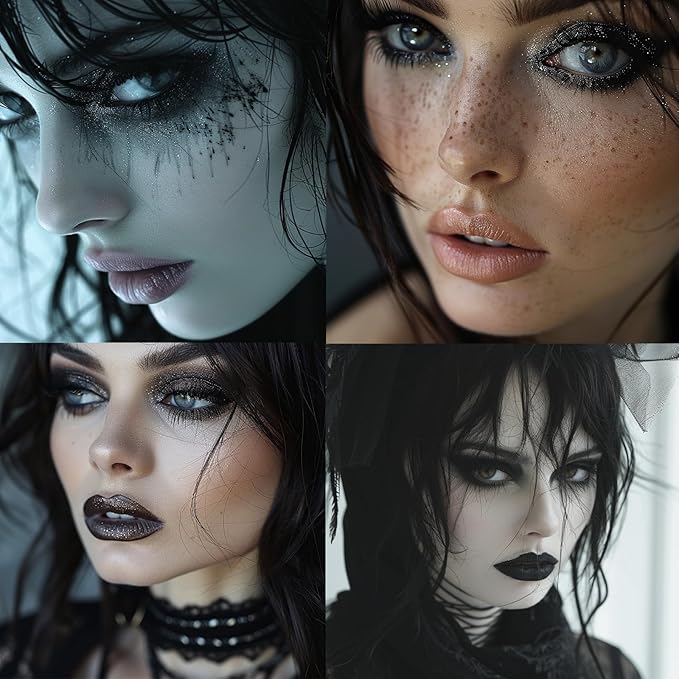UCANBE Smokey Black Eyeshadow Palette, 15 Colors Dark Shimmer Matte Metallic Makeup Pallet, High Pigmented Gray Silver Sombras De Ojos Kit for Daily and Halloween-BrightBean Baby