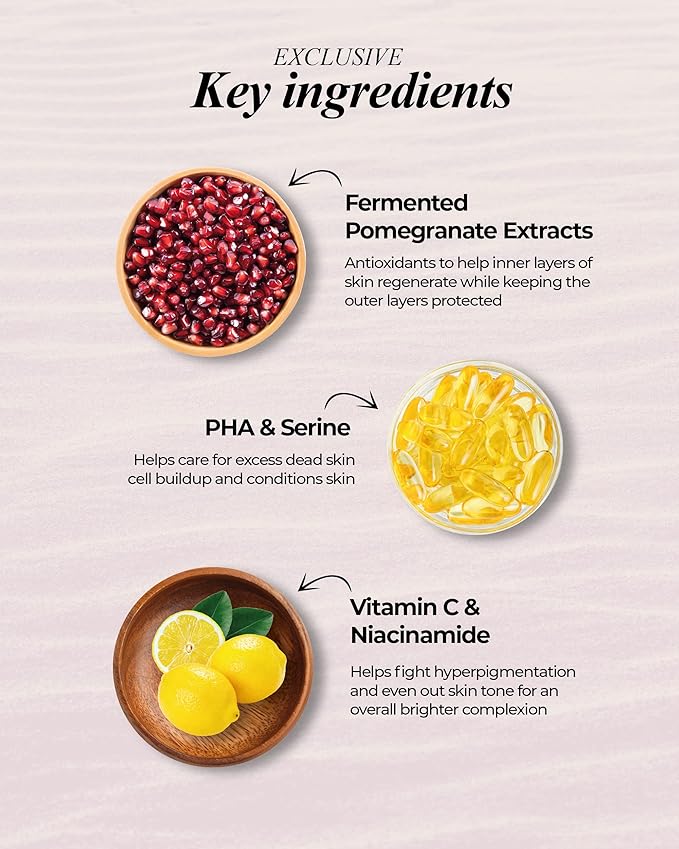 Sooryehan Ultimate Pomegranate (Skincare Set, 12.3fl oz) - Improved Skin Elasticity, Reduced Pores/Wrinkles & Gentle Exfoliation, Vitamin C, Adenosine & Niacinamide-BrightBean Baby