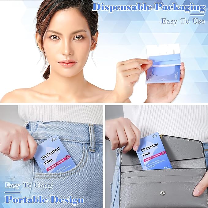Great Absorbent Oil Blotting Sheets for Face - 10% Larger Oil Control Film 50 Sheets- High-Performance, Makeup Friendly Blotting Paper for Oily Skin, Tear-proof Oil Absorbing Tissues-BrightBean Baby