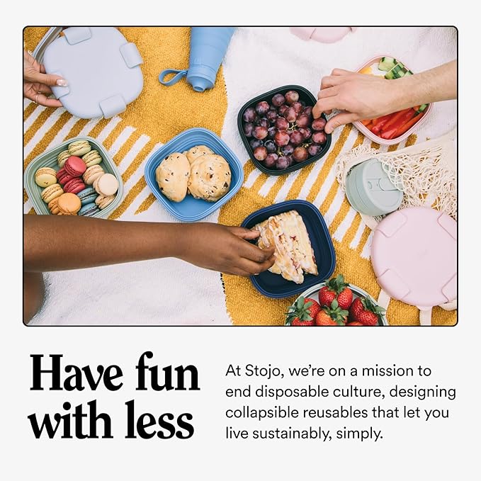 STOJO Collapsible Bowl - Translucent Oat, 36oz - Reusable Silicone Bowl for Hot and Cold Food - Perfect for Travel, Meal Prep, To-Go Lunch, Camping & Hiking - Microwave & Dishwasher Safe