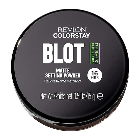 Revlon ColorStay Blot Face Powder, Mattifying, Blurring & Oil Absorbing Setting Powder, Absorb Sebum, Blurs Imperfections and Reduces Pore Appearance, 0.5 oz-BrightBean Baby