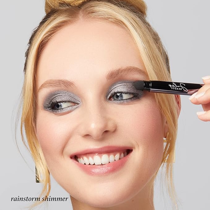 Julep Eyeshadow 101 Cream-to-Powder Waterproof Shadow Stick – Rainstorm Shimmer – Long-Lasting, Crease-Proof, Deep Silver Shimmer Cream Eyeshadow with Built-in Smudger