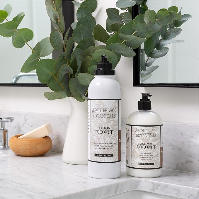 Archipelago Botanicals Coconut Moisturizer, Nourishing Coconut Body Lotion for Hydrated, Vibrant Skin, Paraben Free, Phthalate Free, 18 oz-BrightBean Baby