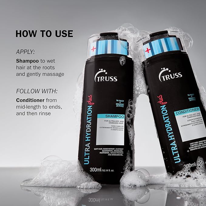 TRUSS Ultra Hydration PLUS Shampoo - For Color and Chemical Treated Hair - Restores Elasticity, Revitalizes, Adds Body & Shine to All Hair Types & Textures-BrightBean Baby