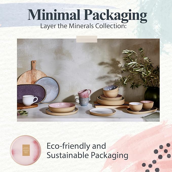 Portmeirion Minerals 10.5" Dinner Plate, Aquamarine (Set of 4) - Modern Stoneware Tableware with Gentle Curves, Durable & Stylish for Dining, Microwave & Dishwasher Safe - Sleek Dinnerware Collection