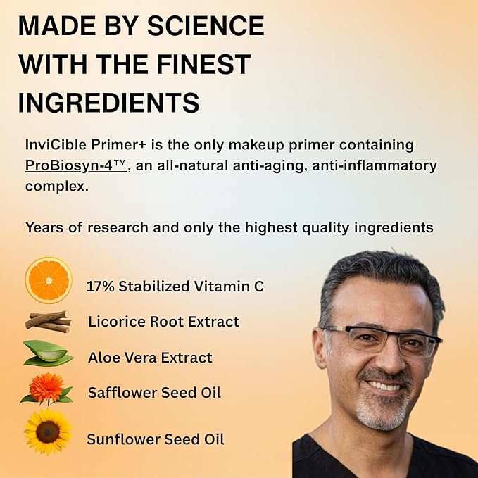 5 in 1 Primer For Face Before Makeup | 17% Vitamin C | All Day Grip | Dark Spot Corrector | Silky Matt Finish | Chemical Free | Vegan | All Skin Types | Made in America | 1fl oz-BrightBean Baby