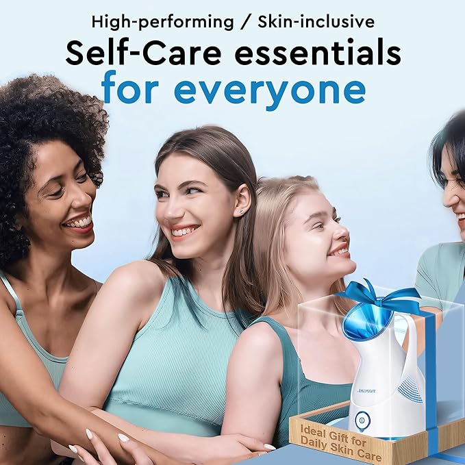 Amconsure Facial Steamer - Nano Ionic Face Steamer Warm Mist Steamer for Home Sauna SPA, Humidifier for Deep Cleaning Unclogs Pores Sinuses(Blue)-BrightBean Baby