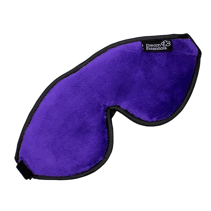 Dream Essentials, Escape 3D Sleep Mask, Earplugs, Carry Pouch Set, Molded Eye Shade, Men and Women, Contoured, Nose Bridge, Light Block, Memory Foam, Gift Set, Travel, Yoga, Blindfold, Deep Purple-BrightBean Baby