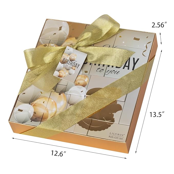 24Pcs Happy Birthday Gifts for Women Mom - Luxury Birthday Presents Spa Gift Set, Bath and Body Gift for Sister Girlfriend Wife Grandma with Necklace, Birthday Gift Set Idea for Women Female Friends-BrightBean Baby