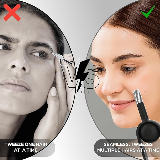 Epilady Precision Coil Tweezer, Facial Hair Remover with Ergonomic Design, Hair-Removal Tool for Upper Lip, Chin, and Face, Portable Tweezers for Facial Hair-BrightBean Baby