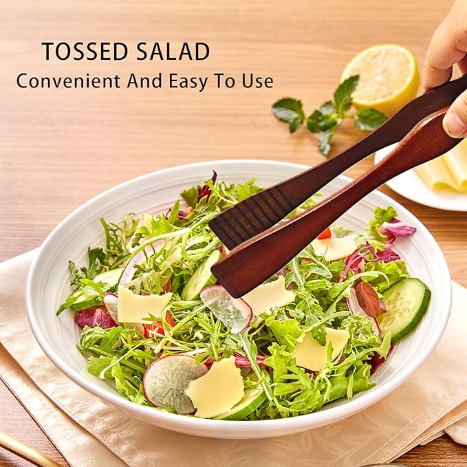 Wooden Tongs Reusable Cooking Tongs for Cooking，Multipurpose Wooden for Fruits, Bread, Pickles, Cheese, Bacon, and Muffins