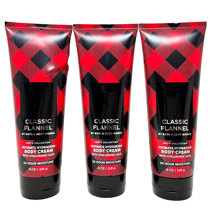 Men's Collection Classic Flannel Trio Gift Set - Includes 3 Ultimate Hydration Body Cream - Full Size-BrightBean Baby