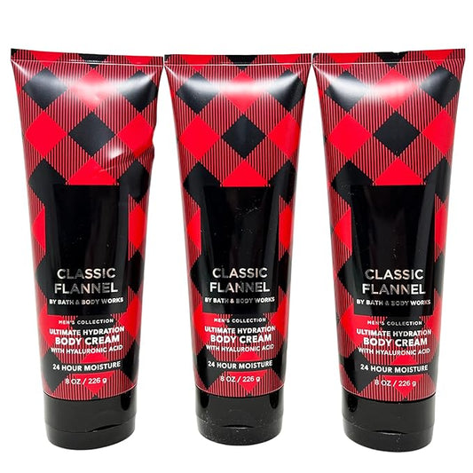 Men's Collection Classic Flannel Trio Gift Set - Includes 3 Ultimate Hydration Body Cream - Full Size-BrightBean Baby