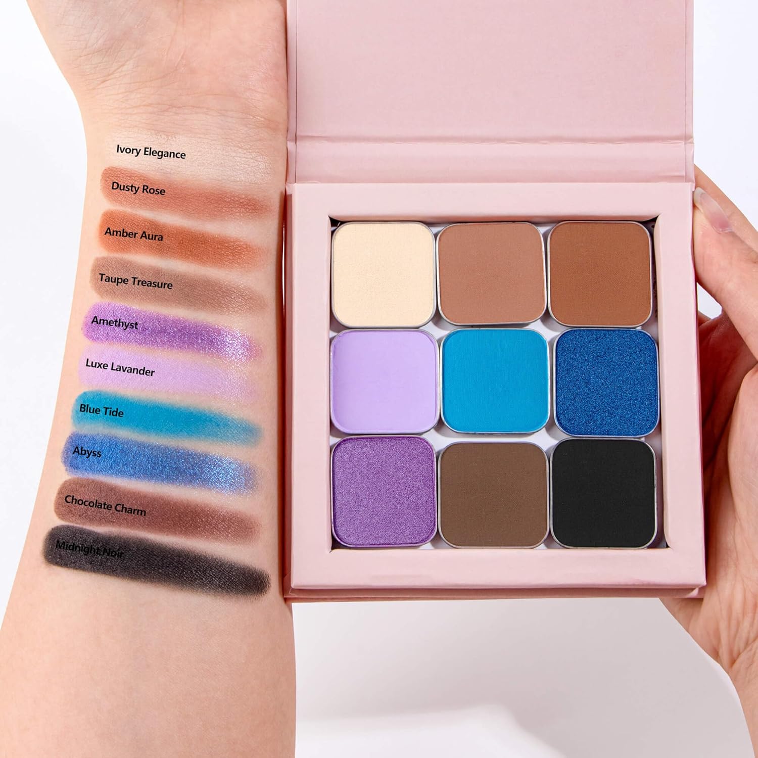 Magnetic Blue Single Eyeshadow Matte Shimmer Highly Pigmented Blendable Longwear Powder in Magnetic Refill Pan for Custom Palette Easy to Apply and Remove (Abyss)-BrightBean Baby