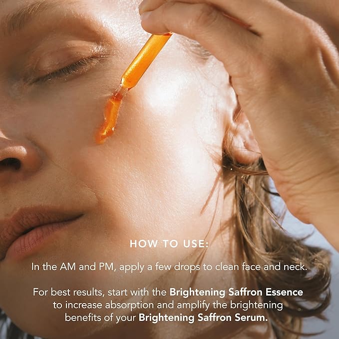 Brightening Saffron Serum - Discoloration Correcting Face Serum, Dark Spot Corrector, Vitamin C Alternative & Hyperpigmentation Treatment - Leaves Skin with a Healthy Glow (1 oz)-BrightBean Baby