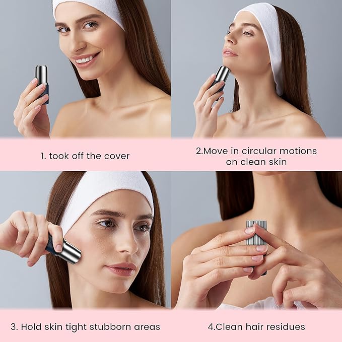 SweetLF Portable Electric Shaver for Women, IPX7 Waterproof, Painless, Rechargeable, Wet & Dry Shaving, Face & Chin & Upper Lip, Black-BrightBean Baby