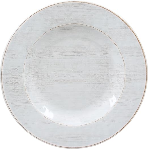 Carlisle FoodService Products Grove Reusable Plastic Plate Salad Plate with Rim for Home and Restaurant, Melamine, 9 Inches, Buff, (Pack of 12)