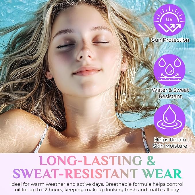 Primer for Face Before Makeup, 3 In 1 One Step Color Corrector Primer, SPF 50 PA+ Sunscreen Isolation Cream, Hydrating, Oil Control Facial Serum Even Skin Tone, Water-Resistant & Sweat-Proof-BrightBean Baby