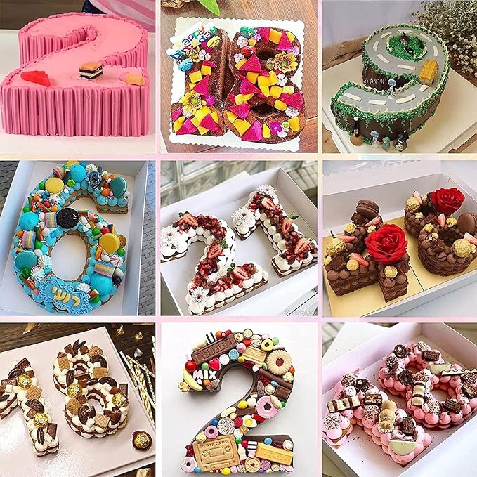 Ducodocu Large Silicone Cake Pans Number Cake Mould 3D Novelty Cake Tins DIY Baking Mold for Birthday Wedding Anniversary 10 inch Number of 8 Purple, 1 Pack