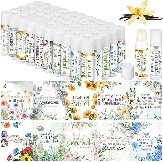 50 Pcs Inspirational Gifts Lip Balms in Bulk Motivational Small Thank You Gifts Wedding Bridal Baby Shower Party Favors Lip Balm for Women Teacher Nurses Coworkers Employees 10 Styles-BrightBean Baby