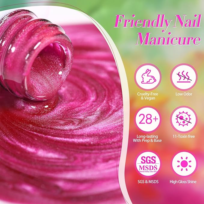 Born Pretty Cat Magnetic Eye Gel Nail Polish Neon Glazed Glass Crystal Magnetic Gel Spring Summer Yellow Green Pink Blue Purple Translucent Gel Polish Set Manicure Nail Art DIY at Home-BrightBean Baby