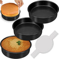 8 Inch Cake Pan Set of 3, Nonstick Baking Pans Set with 100PCS Pre-cut Parchment Paper for Layer Cakes, Durable Round Cake Pans Sets for Baking for Birthday Christmas, Dishwasher Safe